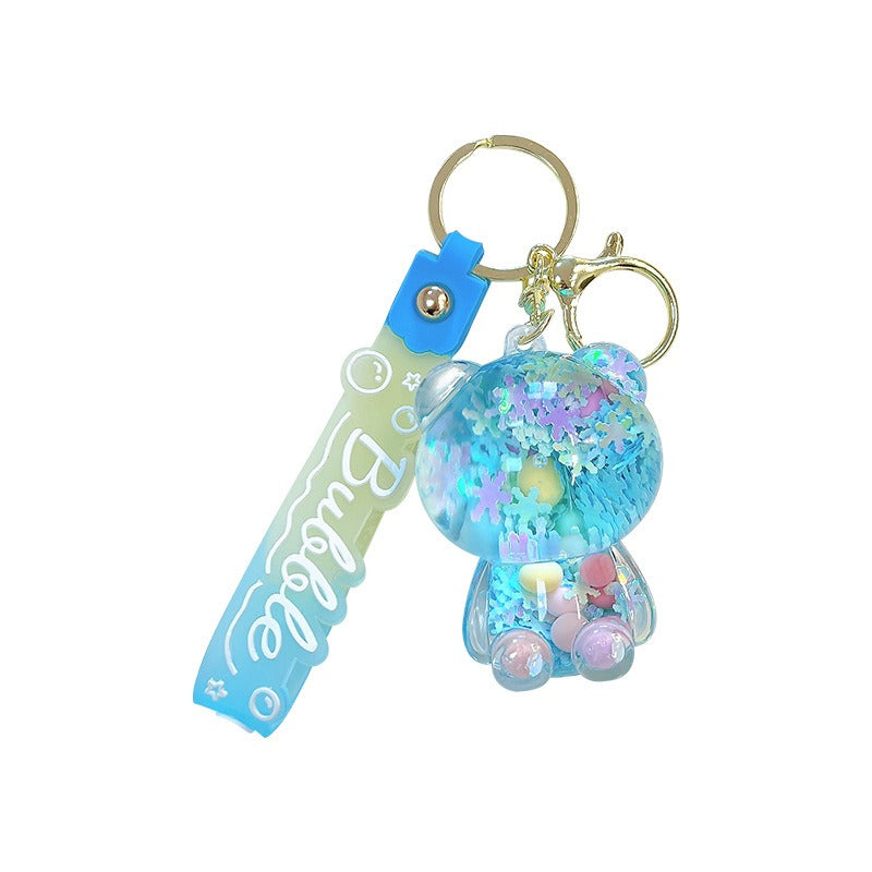 Wholesale Creative Sugar Bean Bear Oil Liquid Keychain